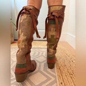 Anthropologie Brand New Howsty boots knee high. Western vibe Boho chic🌈❤️🎁